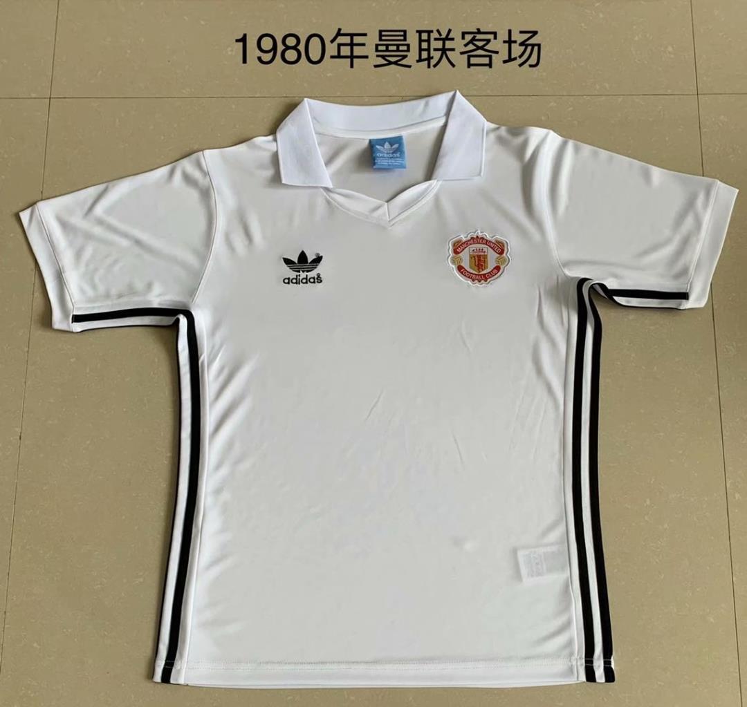 AAA Quality Manchester Utd 80/82 Away White Soccer Jersey